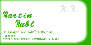 martin nubl business card